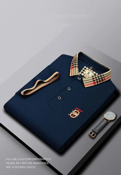 Fashion designer brand short sleeve men's polo shirt new lapel top high-end embroidery summer breathable casual Paul T-shirt