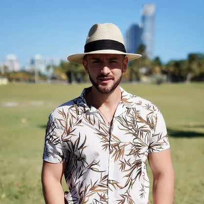 Big Size XL 63cm Travel Panama Jazz Straw Hat Summer Sun Hats for Women Men Wedding  Wide Brim Fedora Straw Beach Hat UV UPF 50+