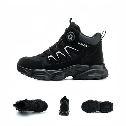 Rotating Button Fashion Sneaker Safety Shoes For Men Anti-Puncture Men's Work Shoes NO Slip Construction Working Boots Steel Toe