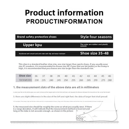 High Top Safety Shoes with Steel Toe Caps Anti-Smashing & Anti-Piercing Wear-Resistant Anti-Slip Labor Protection Footwear