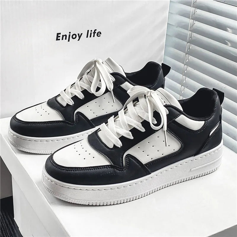 Sapatos Masculinos de Primavera e Verão, Tênis Respiráveis Novos, Sapatos Brancos com Sola Grossa da Moda Masculina e Versáteis, Tênis Esportivos e Casuais