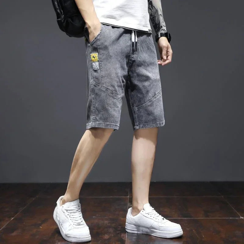 Men's Short Jeans Pants Cargo Big Size Oversize Male Denim Shorts Very Micro Cut Original Cowboy Korean Fashion Xxxl Xl Popular