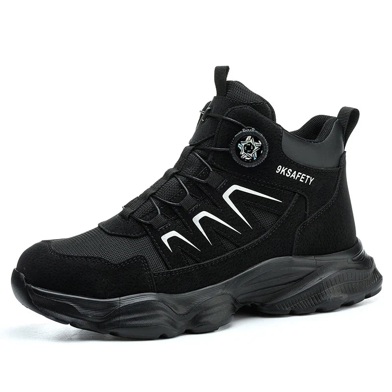 Rotating Button Fashion Sneaker Safety Shoes For Men Anti-Puncture Men's Work Shoes NO Slip Construction Working Boots Steel Toe