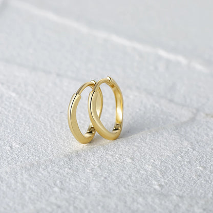 925 Sterling Silver Glossy Hoop Earrings Gold Color Tiny Cartilage Piercing Small Huggie Earring Fine Jewelry Accessories