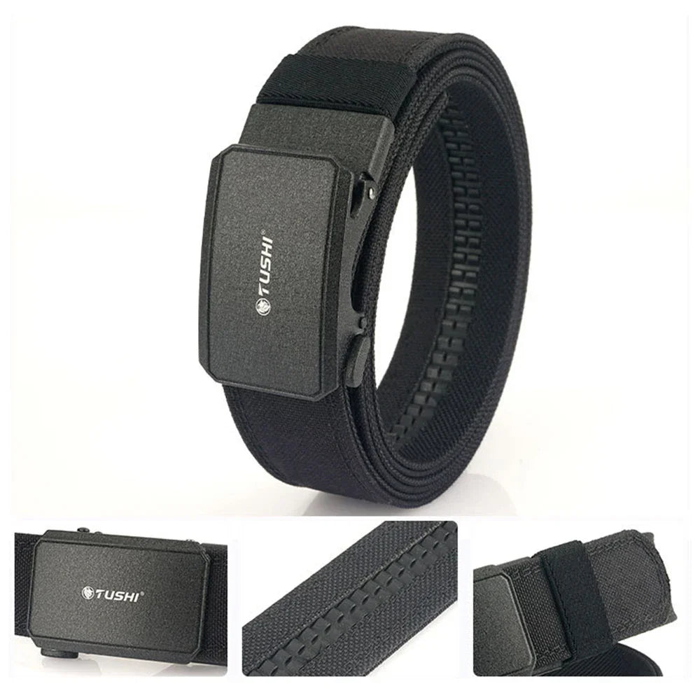 Automatic Buckle Comfortable Nylon Military Gun Belt Outdoor Hunting Multifunctional IPSC Tactical Canvas Belt Men Belt