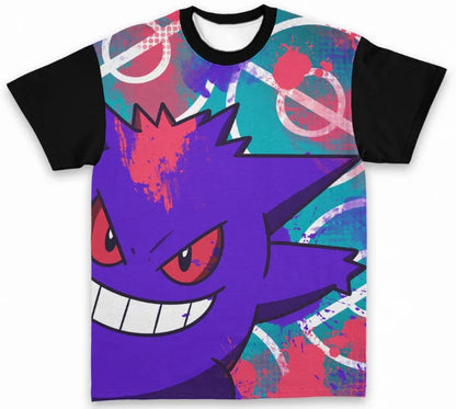 Dark Style T-Shirt, Gastly Evolution Chain 3D All-Over Print Personalized Short Sleeve