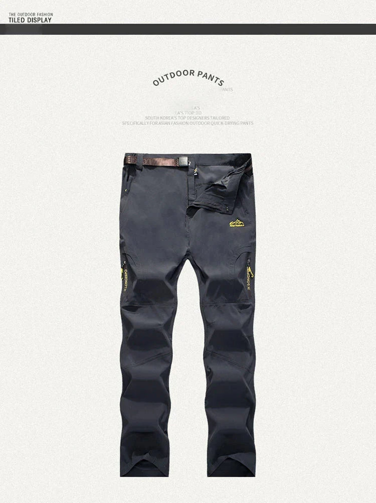 Summer Quick Dry Hiking Pants Men Stretch Waterproof Tactical Pants Zipper Pockets Trousers Lightweight Fishing Pants