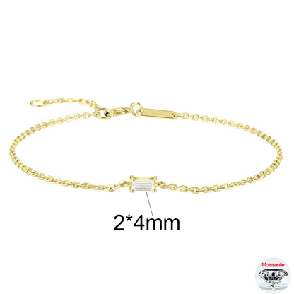 2.5mm Moissanite Bracelets For Women S925 Silver 18K Gold Plated Emerald/Pear Cut Lab Diamond HandChain Party Fine Jewelry