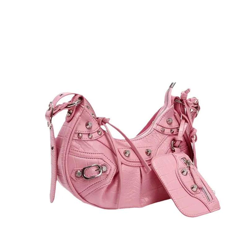 2026 Spring Hot Selling Maillard Style Retro Style Small Bag Spicy Girl Y2K Wasteland Style Vintage Leather Shoulder Armpit Bag