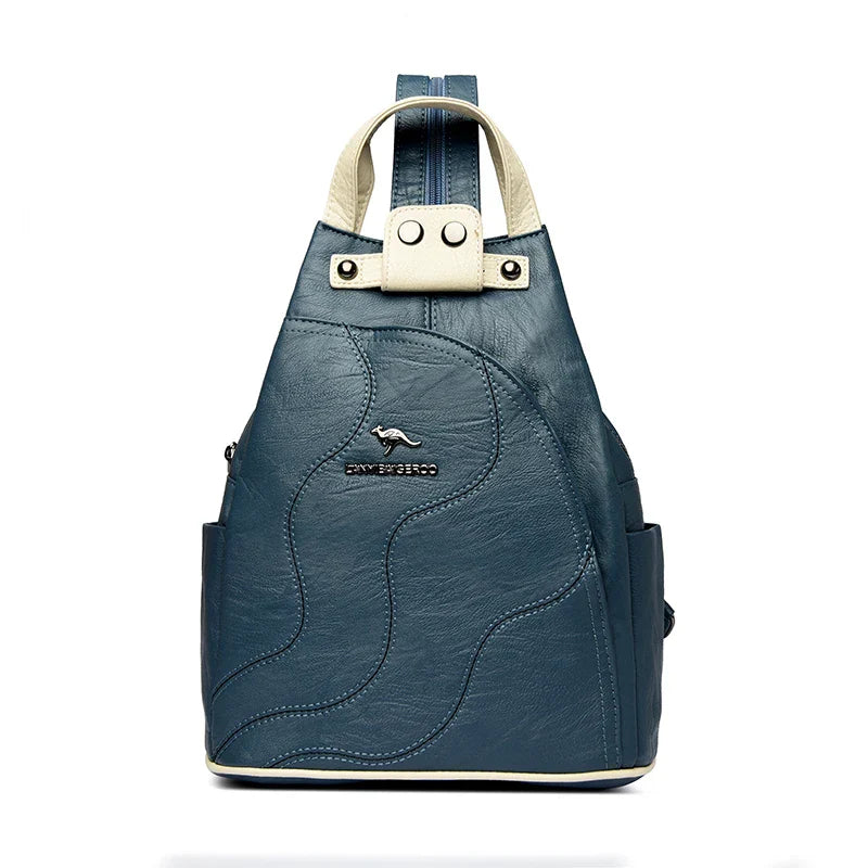Women Leather Backpacks Zipper Female Chest Bag Travel Back Pack Ladies Bagpack Mochilas School Bags for Teenage Girls Sac A Dos