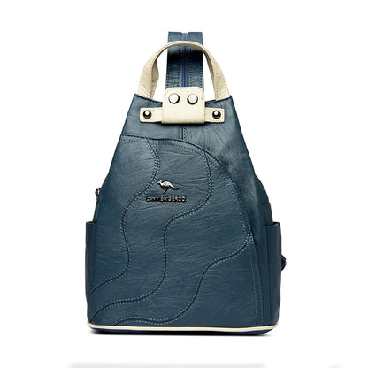 Women Leather Backpacks Zipper Female Chest Bag Travel Back Pack Ladies Bagpack Mochilas School Bags for Teenage Girls Sac A Dos