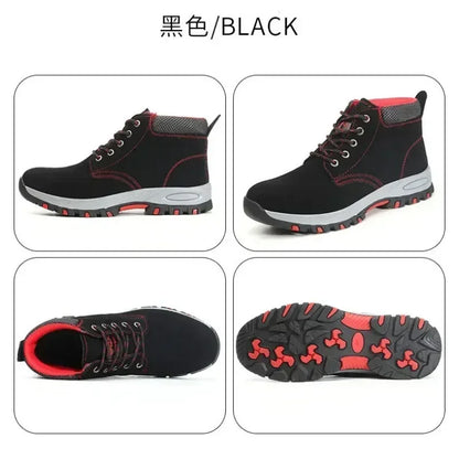 Men's Work Safety Boots High Top Anti-Smash Puncture Resistant Anti-Scald Welding Shoes Indestructible Comfortable Safety Shoes