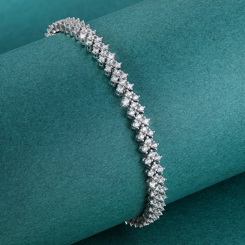 15-20CM 100% Real Moissanite Tennis Bracelets for Women Men's Hip Hop Sterling Silver 925 Chain Simulated Diamond Jewelry