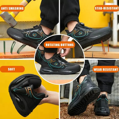 Safety Shoes Impact-Resistant & Puncture-Resistant Steel Toe Safety Shoes Export New Style Knob Shoes Wear-Resistant Shoes