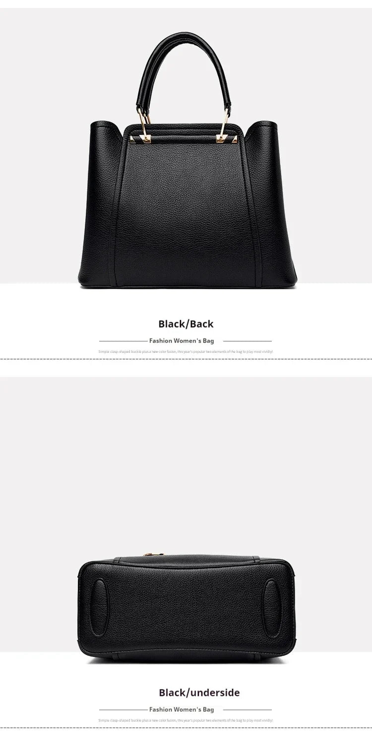 Fashion Women Soft PU Leather Handle Handbag Designer Shoulder Crossbody Bag Ladies Large Capacity Shopping Messenger Tote Bag