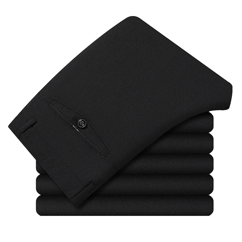 Mens Business Casual Pants Spring Autumn Suit Pants Formal Dress Pants for Husband Dad Trousers 29-40