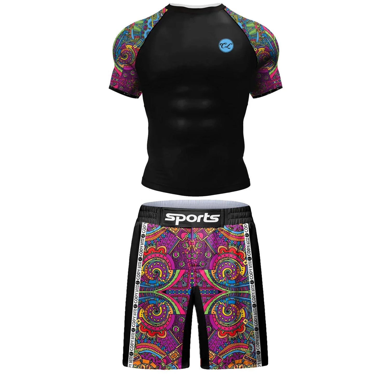 Popular Beach Surf Wear Short Sets For jiu jitsu Bjj No Gi Rashguard+Grappling Shorts Cool Westling stretchy Running Gym Clothes