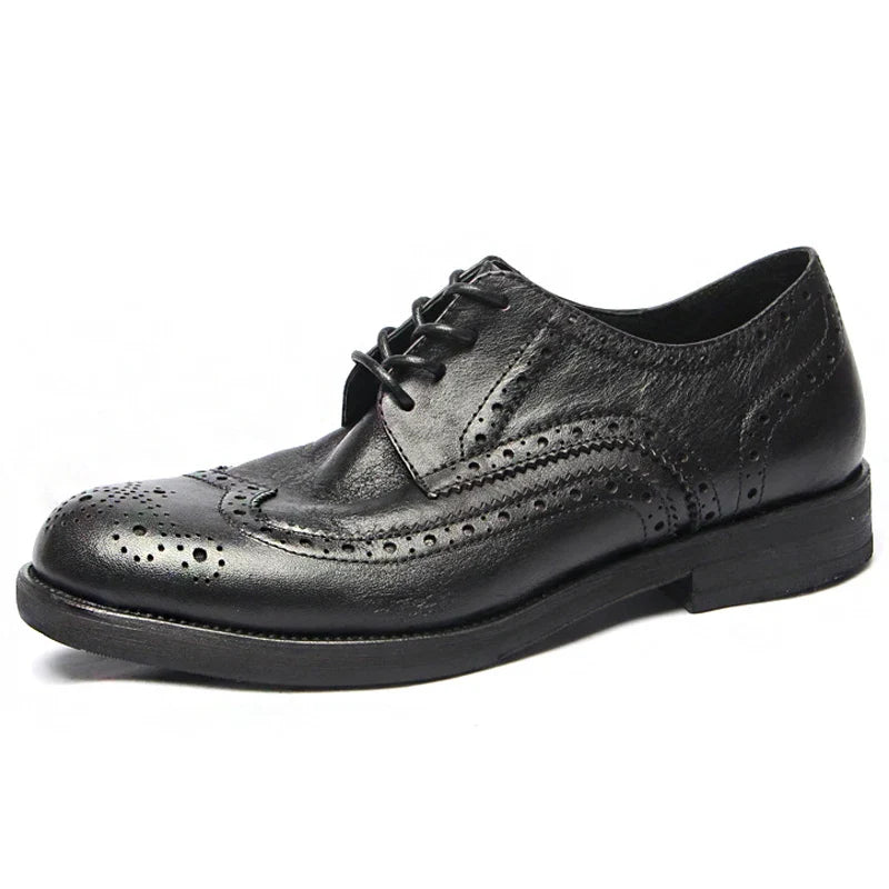 Genuine leather Men Formal Shoes Handcrafted Men Brogue Dress Shoes Classic Business Mens Oxford Shoes Luxury leather footwear