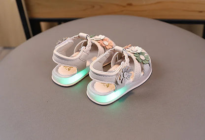 Girls Summer Fashion Light Hollow Breathable Sandals Toe Anti Kick Children Princess Shoes Toddler Toe Flower Toddler Shoes