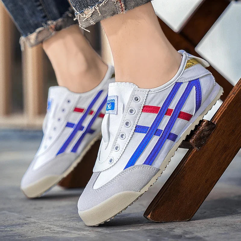 Men's Classic Running Shoes Lace Up Flat Bottom Sports Shoes Soft Sole Walking Shoes Breathable Couple Casual Shoes Tennis Shoes