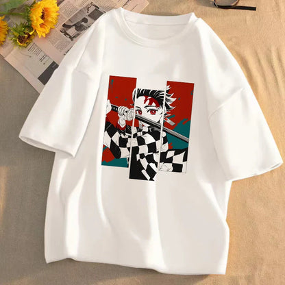 Demon Slayer Anime T-Shirt Kimetsu No Yaiba Unisex Graphic Tee Summer Short Sleeve Casual Cartoon Top Streetwear Anime Gift