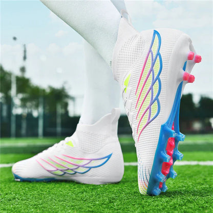Superfly FG Football Boots Outdoor Soccer Cleat Black Shoes Soft Sport Professional Shoes Breathable Comfortable Boots Plus Size