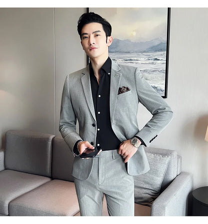 Terno Masculino Casual de Escritório Noivo Casamento Blazer Calça Social