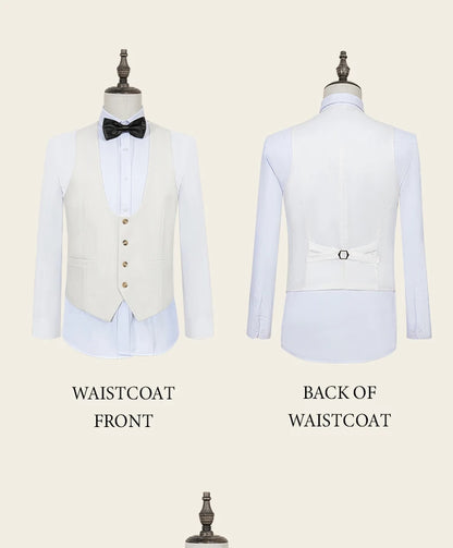 High Quality white elegant evening gown Tuxedo Prom man Suit Party Dress Slim fit casual suit wedding three-piece