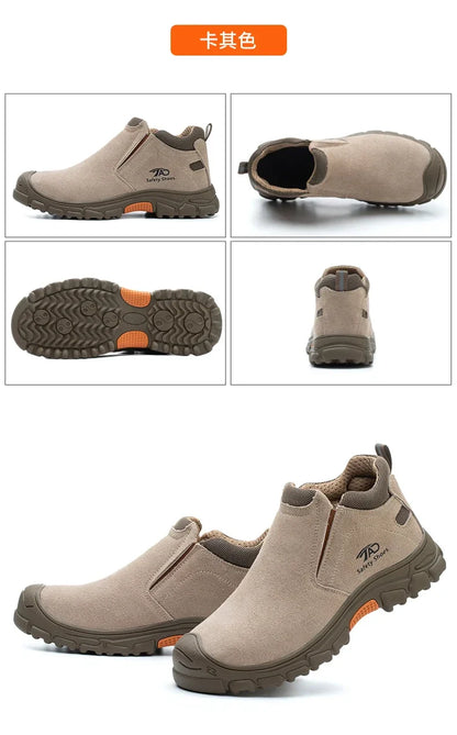 Low Cut Welding Safety Boots for Men Anti-smashing Construction Work Shoes Puncture Proof Indestructible Shoes Safety Work Boots