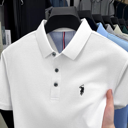 High end brand 100% cotton short sleeve polo shirt men luxur pony embroidery comfort breathable fashion T-shirt summer new top