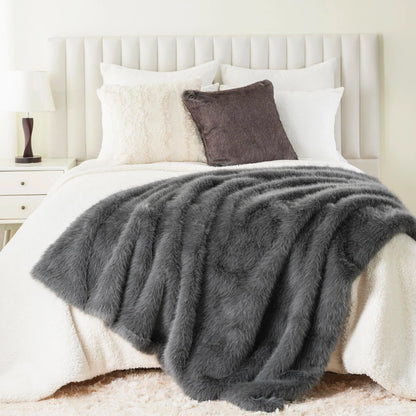 Fluffy Soft Blankets Luxury Fur blanket for Bed Sofa Mink Faux Fur Throw and Blankets Large Warm Blanket for Home Decor