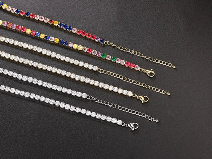 Hip Hop Iced Out Tennis Chain Necklace For Men Women Luxury Cubic Zircon Crystal Short Rock Neck Accessories Jewelry OHN016