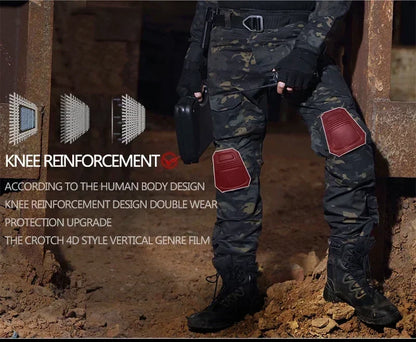 Camouflage Hunting Tactical Pants Training Wear-resistant Hiking Pants Hunting Outdoors Camping Cargo Pant with Knee Pads New
