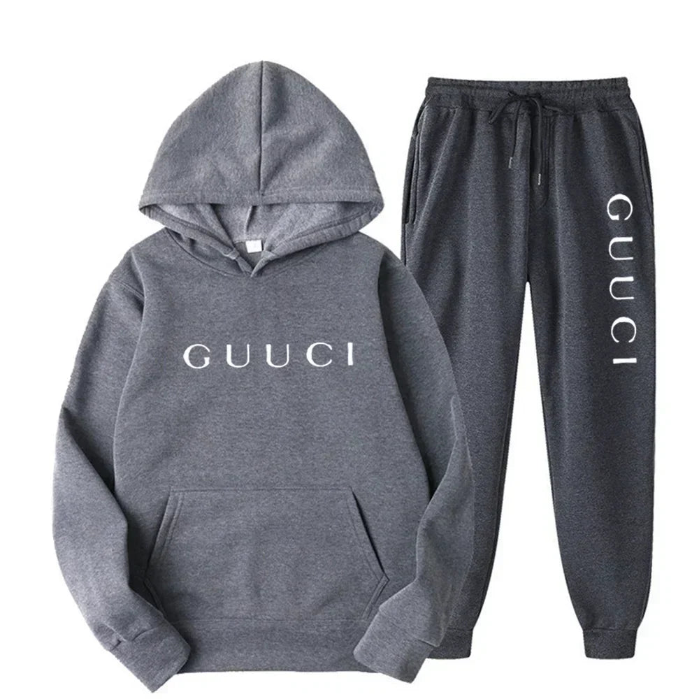 ashionable men's casual sports outfit - New style hooded sports shirt + sports pants set