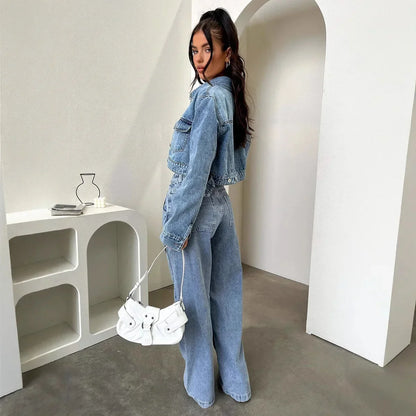 Fashionable Retro Washed Straight Leg Workwear Jeans