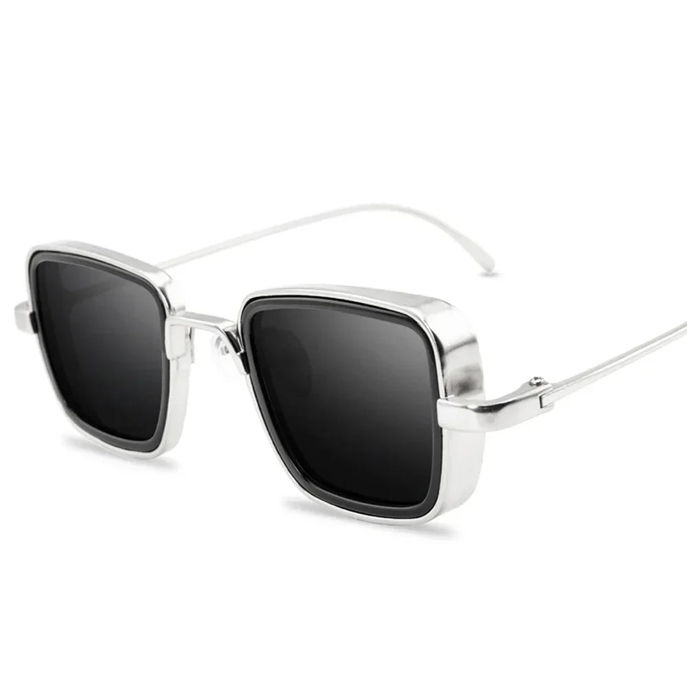 Brand Shades Men Women Sun Glasses UV400 Square Vintage Metal Steampunk Sunglasses