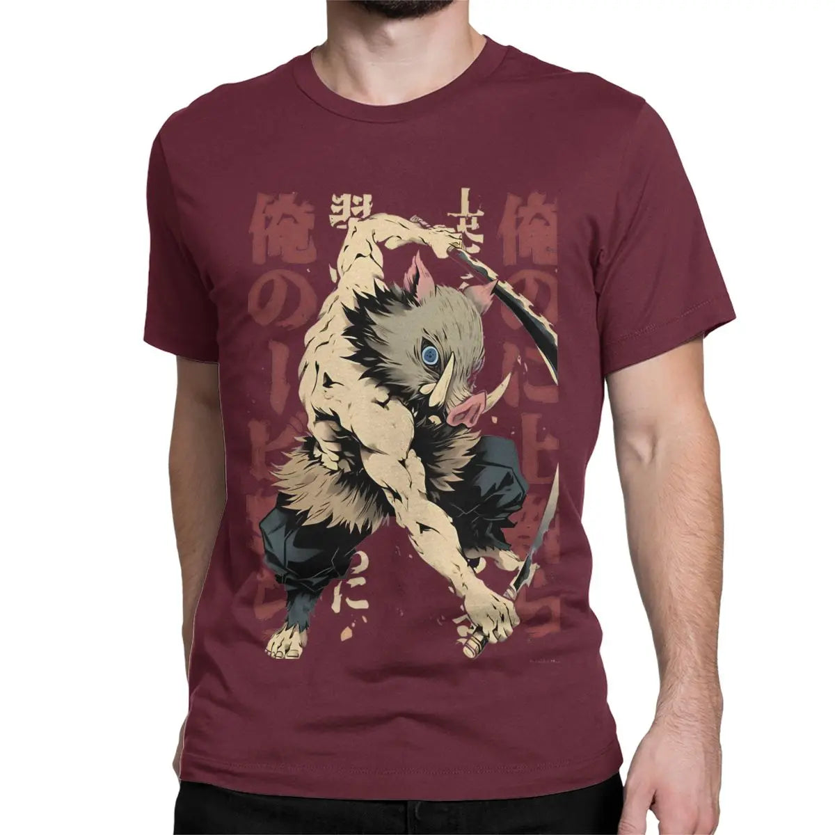 Inosuke Demon Slayers Men Women T Shirt Japanese Anime Nezuko Casual Tees Short Sleeve O Neck T-Shirts Pure Cotton 6XL Clothes