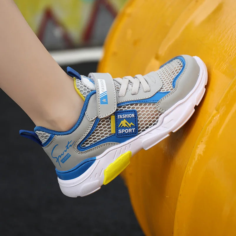 Kids Fashion Mesh Running Shoes Youngsters Teens Casual Walking Students Sneakers Breathable Soft Children Outdoor Sports Tennis