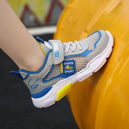Kids Fashion Mesh Running Shoes Youngsters Teens Casual Walking Students Sneakers Breathable Soft Children Outdoor Sports Tennis