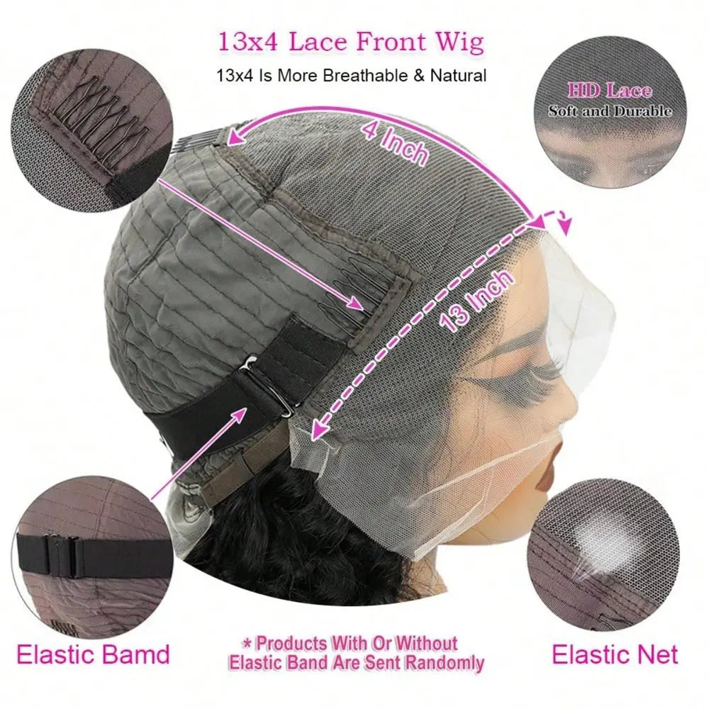 42 40 Inch 250% Density Jerry Curly 13x4 HD Lace Frontal Wig Glueless Pre Plucked Wet and Wavy Curly Human Hair Wig