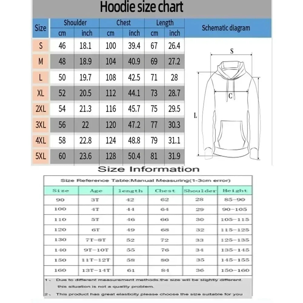 Printed Hoodie  Spring/Autumn New Men's and Women's Harajuku Large Daily Casual Parent Child Top