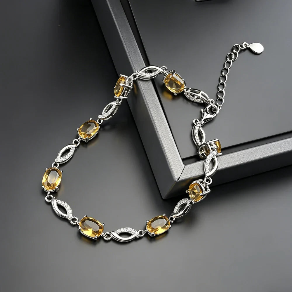Zultanite Bracelet Sterling 925 Silver Oval Cut 5*7mm Created Sultanite Color Chance Fine Jewelry for Women Wedding Party Gift
