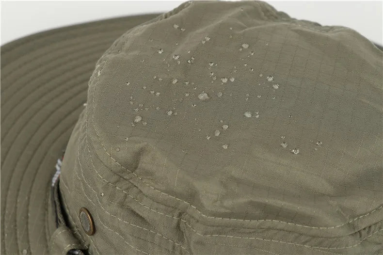 Men Bucket Hat Outdoor UV Protection Wide Brim Panama Safari Hunting Hiking Hat