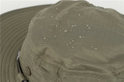 Men Bucket Hat Outdoor UV Protection Wide Brim Panama Safari Hunting Hiking Hat