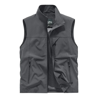 2025 New Fashion Men's Vest Windproof Solid Sleeveless Jacket Motorcycle Ourdoor Waterproof Biker Vest for Men Clothing