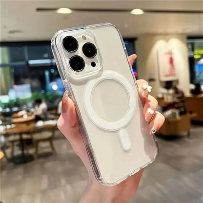 For iPhone 17 ProMax Transparent For Magsafe Magnetic Case for iPhone 17 16 15 14 13 12 11 X XR XS Max Pro Plus Shockproof Cover