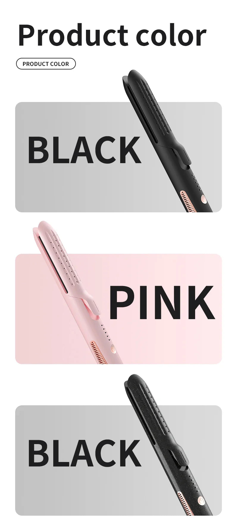Professional 2-in-1 Hair Styler Curling Wand Straightener Negative lon Ceramic Plates Adjustable Temperature Salon Home