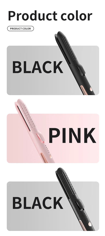 Professional 2-in-1 Hair Styler Curling Wand Straightener Negative lon Ceramic Plates Adjustable Temperature Salon Home