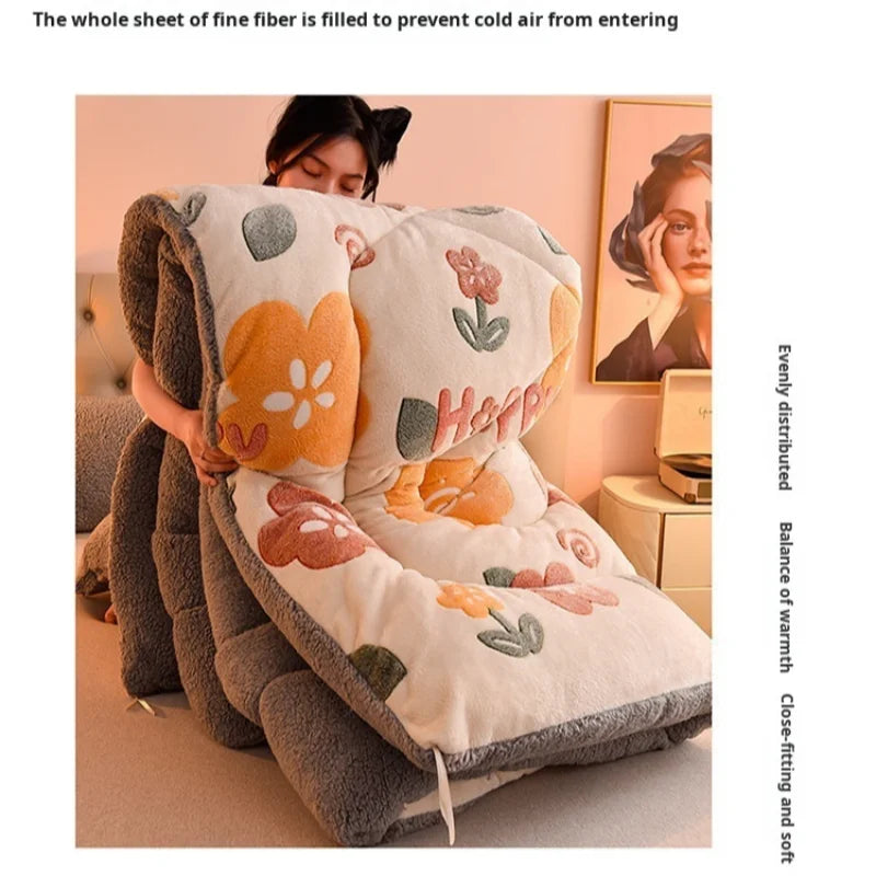 Household Thickened Warm Quilt Core Double-sided Velvet Lamb Wool Autumn Winter Blanket dormitory Warm Double-sided Velvet Core