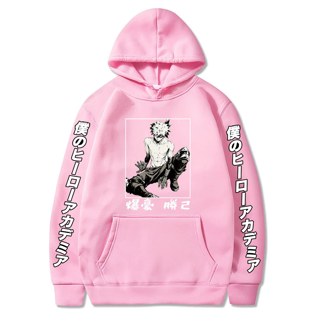Fashion Japanese Anime My Hero Academia Hoody Sweatshirt Women Harajuku Kawaii Bakugou Katsuki Graphics Winter Oversized Hoodies